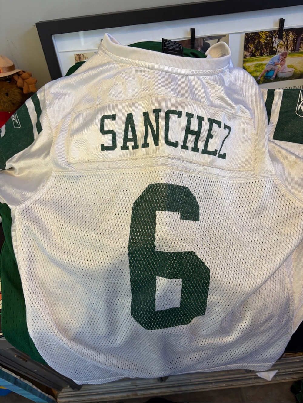 NFL Sanchez #6 White and Green Women’s Jersey